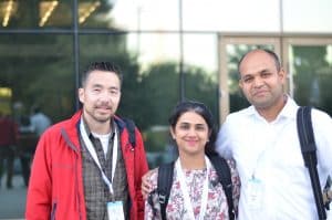 Jeff, Puja and Piyush at hackathon