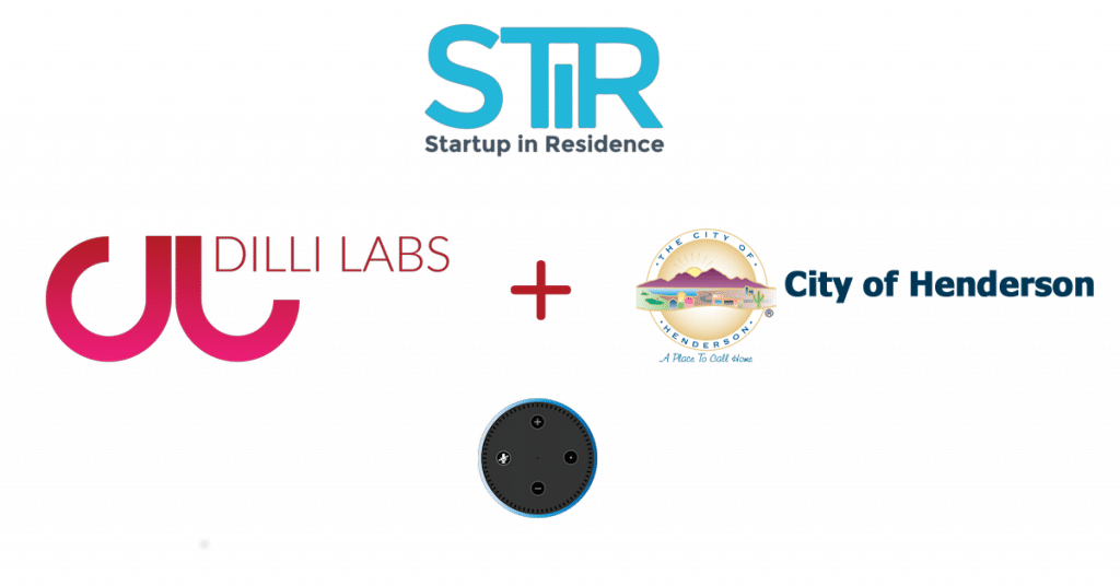 Dilli Labs Logo plus STiR logo plus City Of Henderson Logo Plus Amazon Echo Dot image